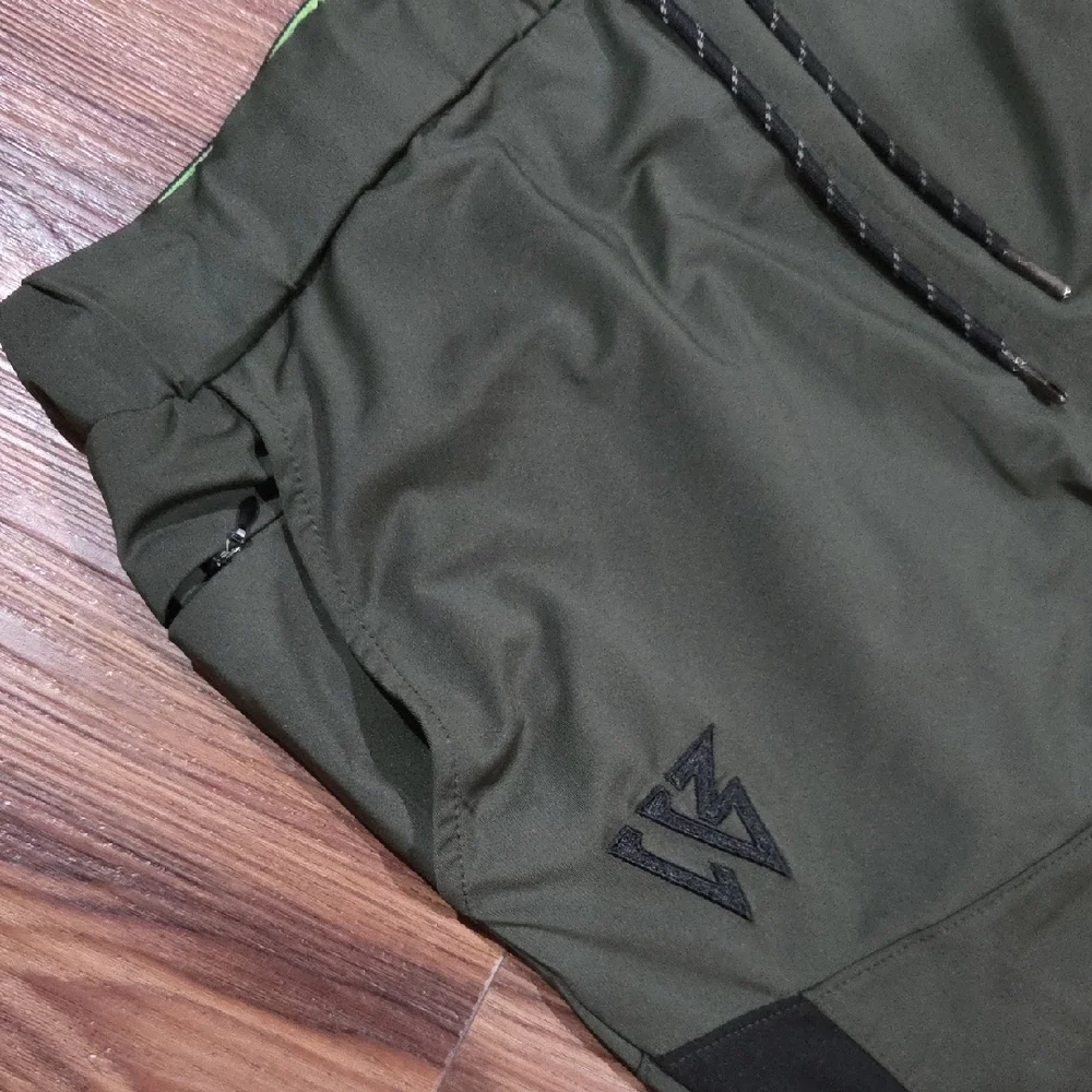 Zen Will Men's Dark Green Jogger Pants with Black Accents - Picture 3 of 8